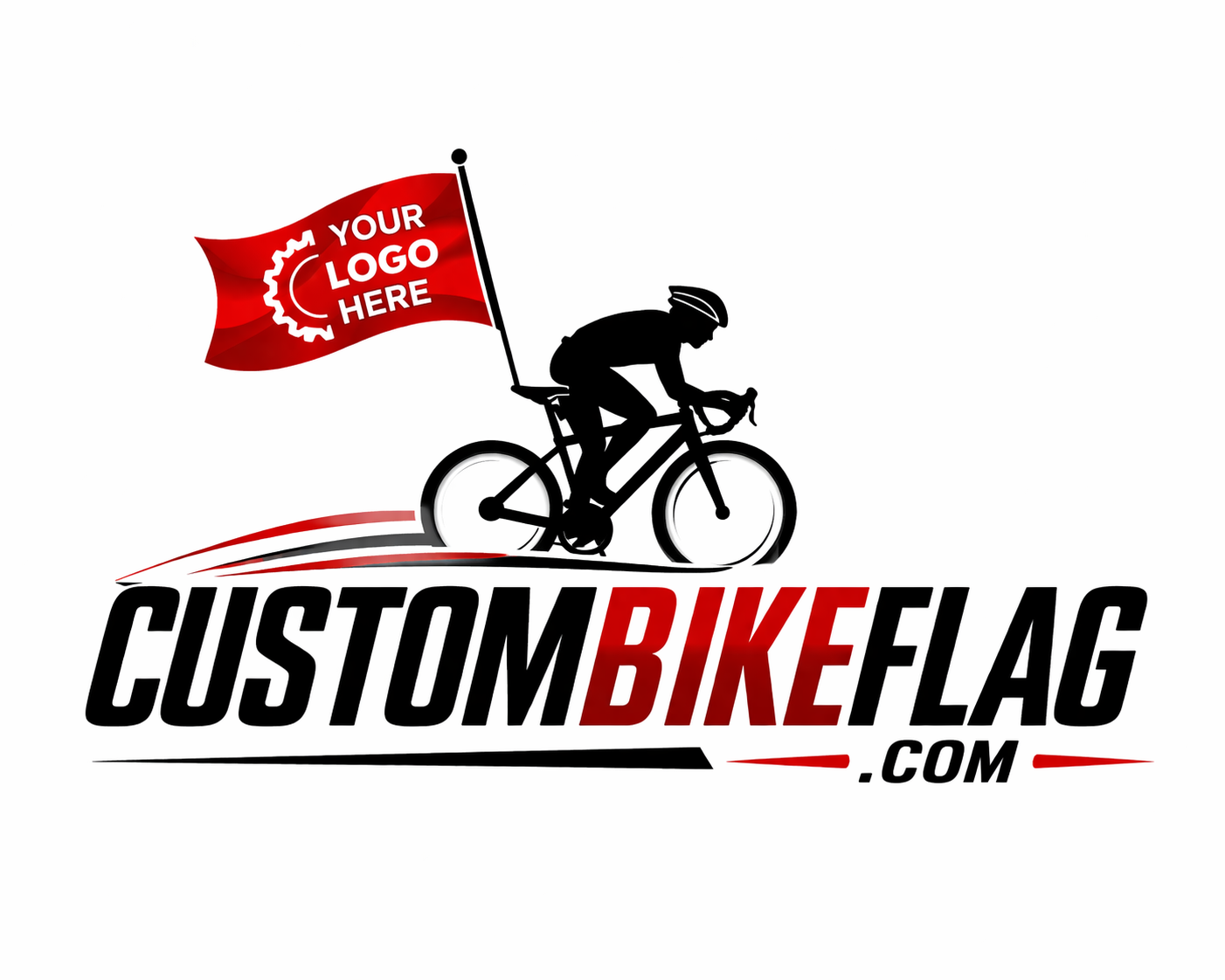 Custom Bike Flags with Logo | High Visibility Bicycle Safety Flags - custombikeflag.com